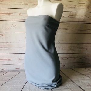 Strapless dress light blue grey